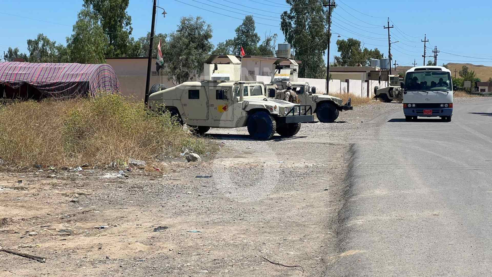 تمركز قوة من الجيش العراقي في قرية بلكانه في كركوك.المصدر:قناة الثامنة