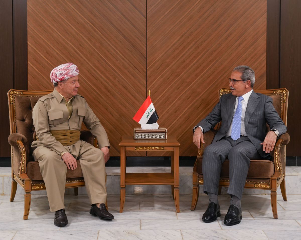 رئيس مجلس القضاء الأعلى فائق زيدان ورئيس الحزب الديمقراطي الكوردستاني مسعود بارزاني