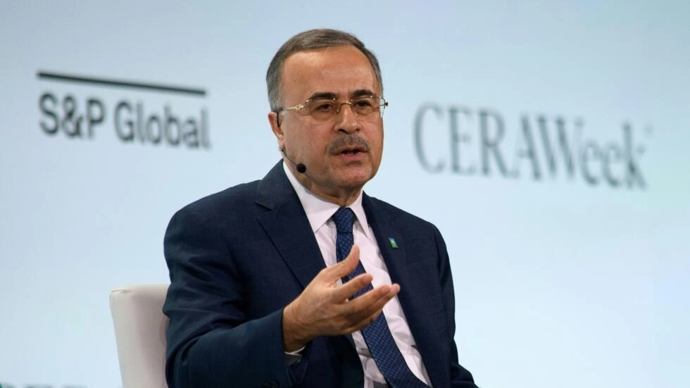 Saudi Aramco President & CEO Amin Nasser speaks during the CERAWeek oil summit in Houston, Texas © Mark Felix / AFP
