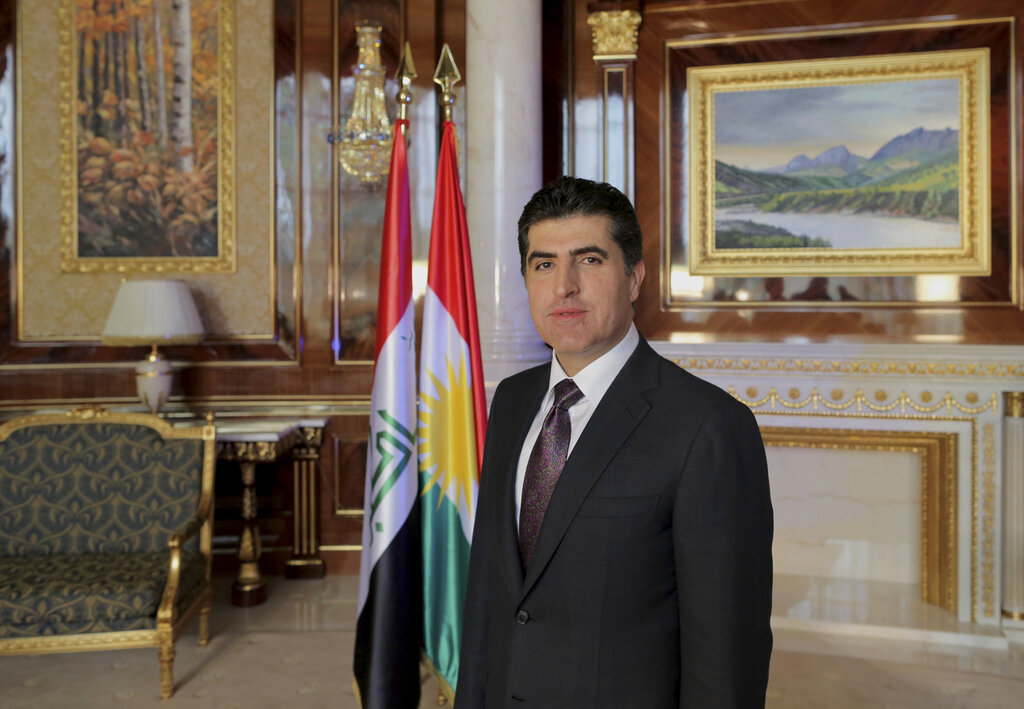 Nechervan Barzani, prime minister of Iraq's semi-autonomous Kurdish region, poses for a photo during an interview with The Associated Press in Erbil, Iraq, Sunday, Nov. 2, 2014. Photo: AP/Bram Janssen)