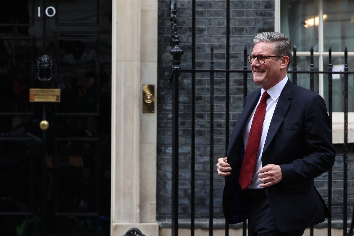 Britain's Prime Minister and leader of the Labour Party Keir Starmer, walks to the podium to address the nation after his general election victory, outside 10 Downing Street in London on July 5, 2024. Photo: AFP