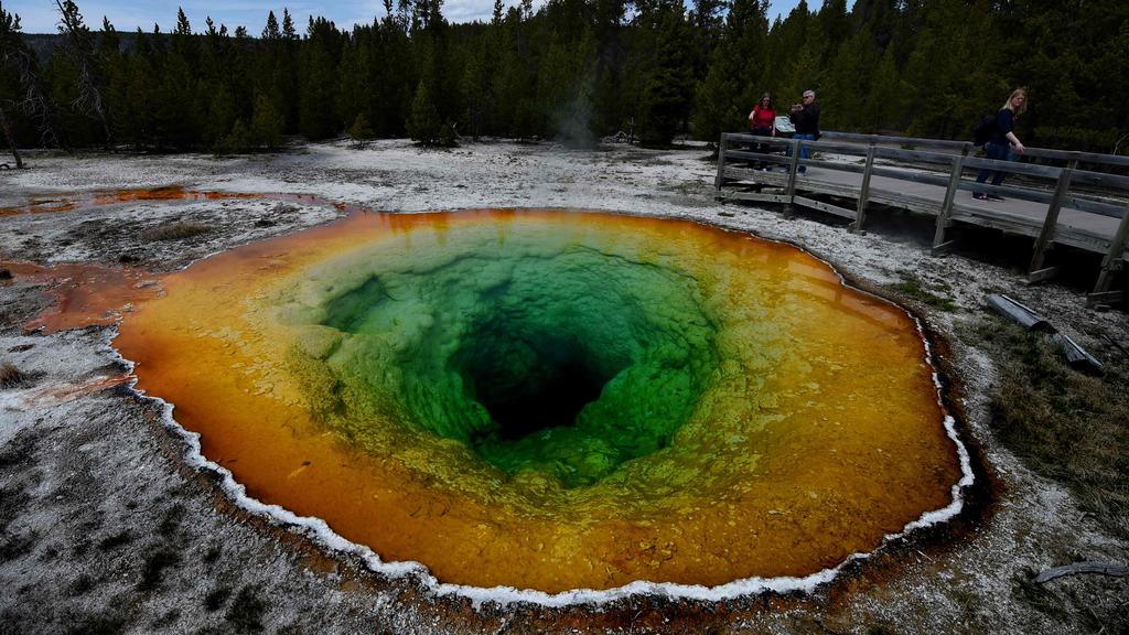 The Morning Glory hot spring in the Upper Geyser Basin of Yellowstone National Park in Wyoming. Many of the park’s geysers are getting more active. Photo: AFP