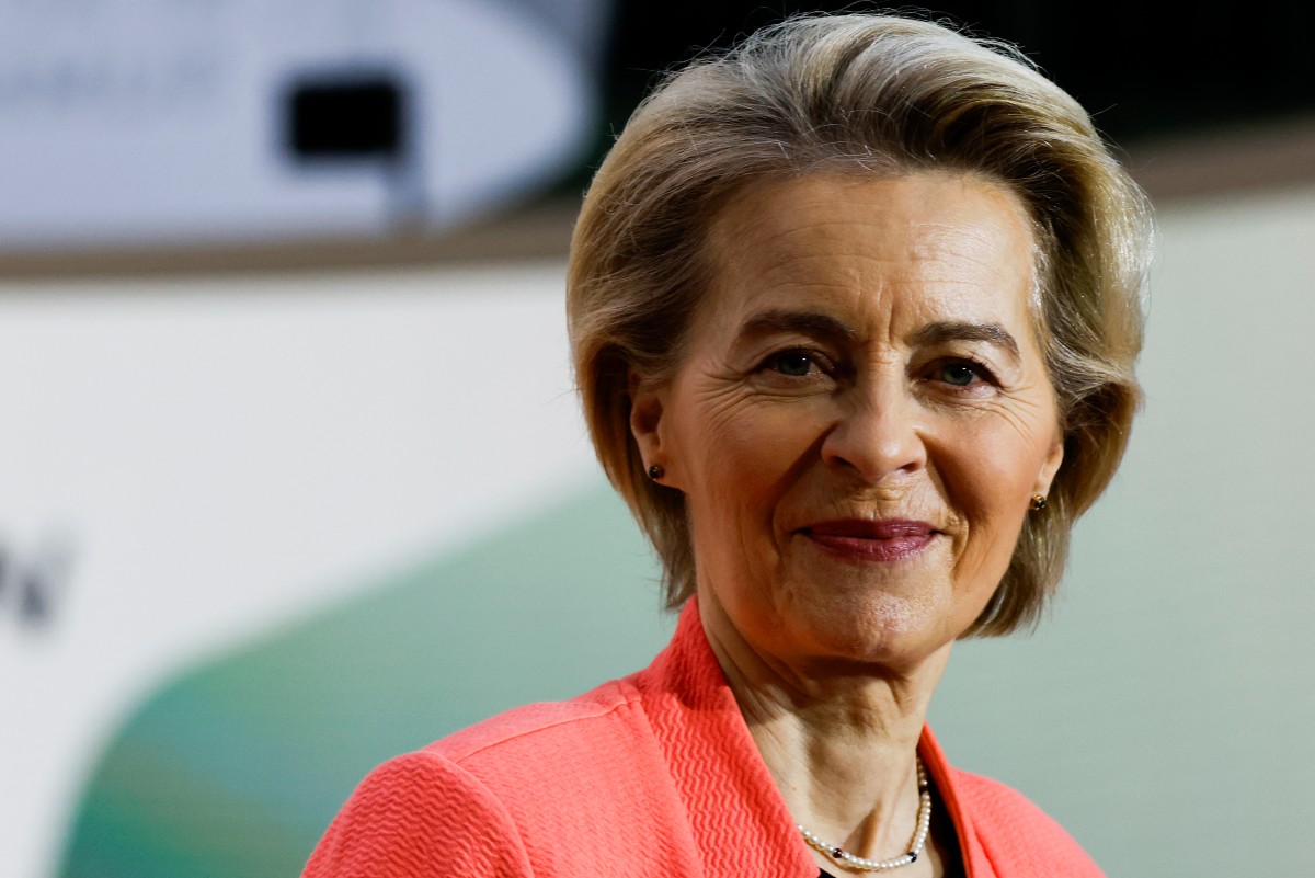 President of the European Commission Ursula von der Leyen arrives for a plenary session at the Artificial Intelligence (AI) Action Summit, at the Grand Palais, in Paris, on February 11, 2025. (Photo by Ludovic MARIN / AFP)
