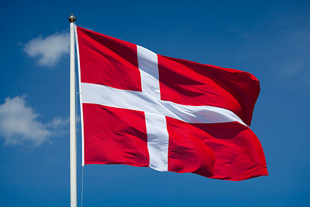 Denmanks flag waving in the wind.