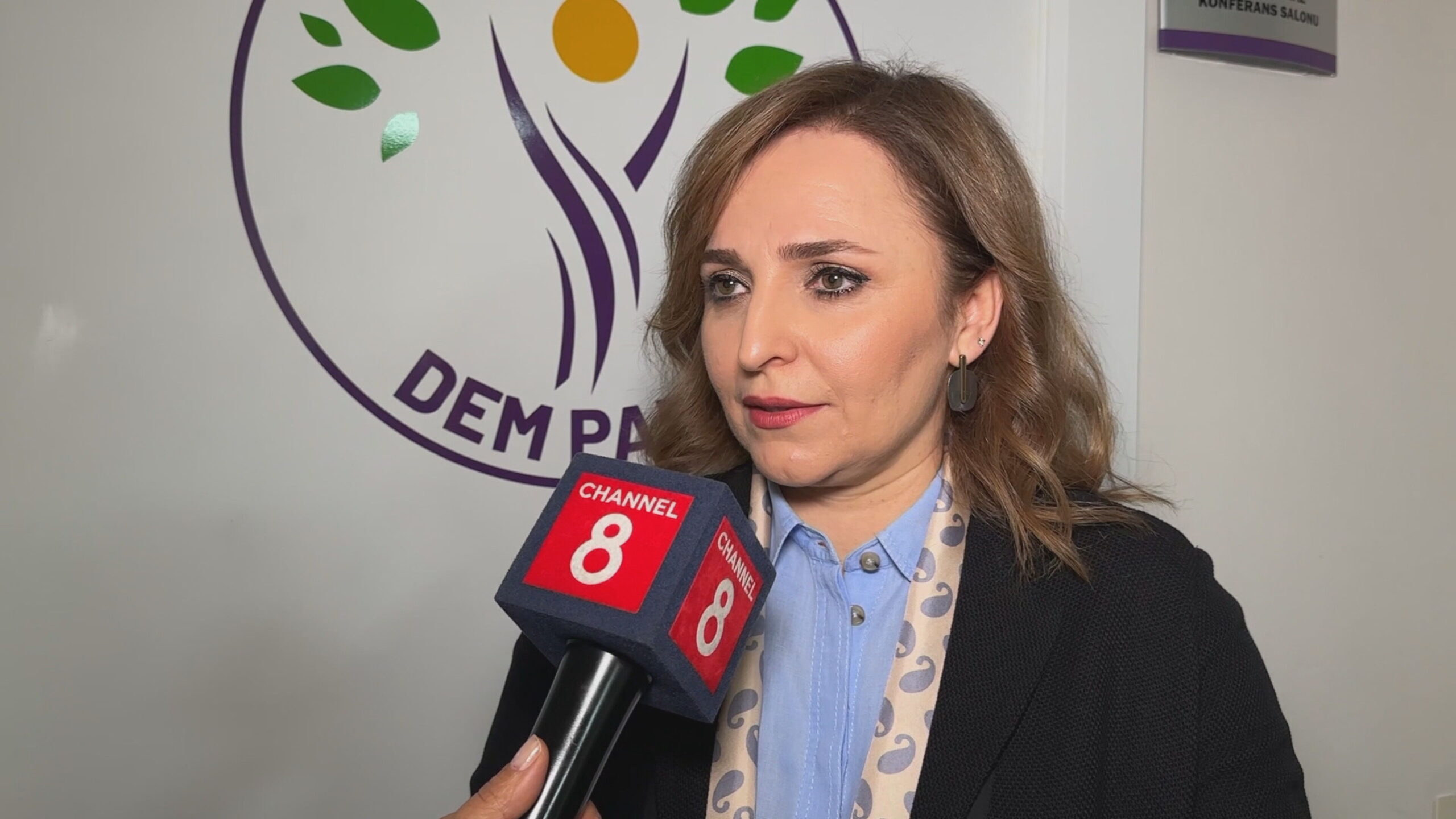 Aysegul Dogan, spokesperson for the People’s Equality and Democracy Party. Photo: Channel8