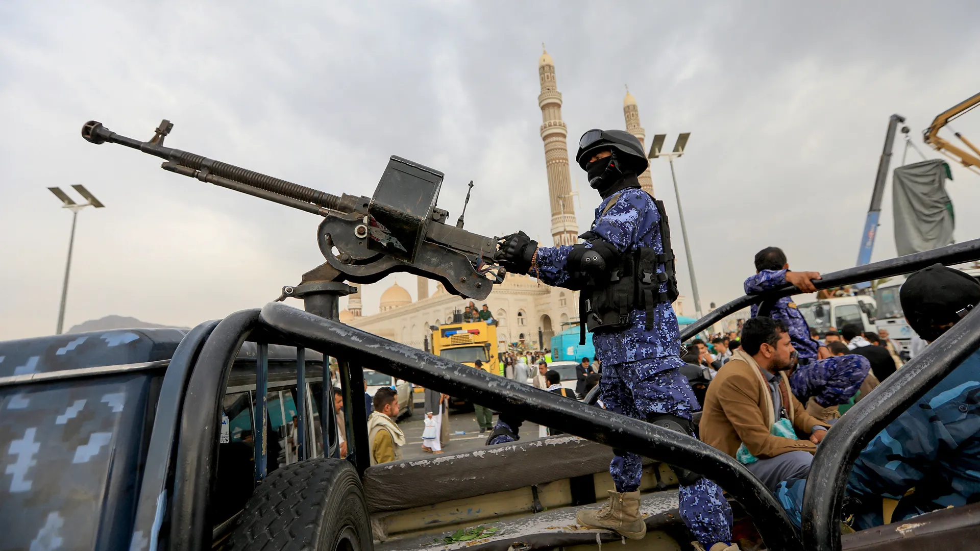 A Houthi security forces member in Sanaa. Photo: AFP / Mohammed Huwai