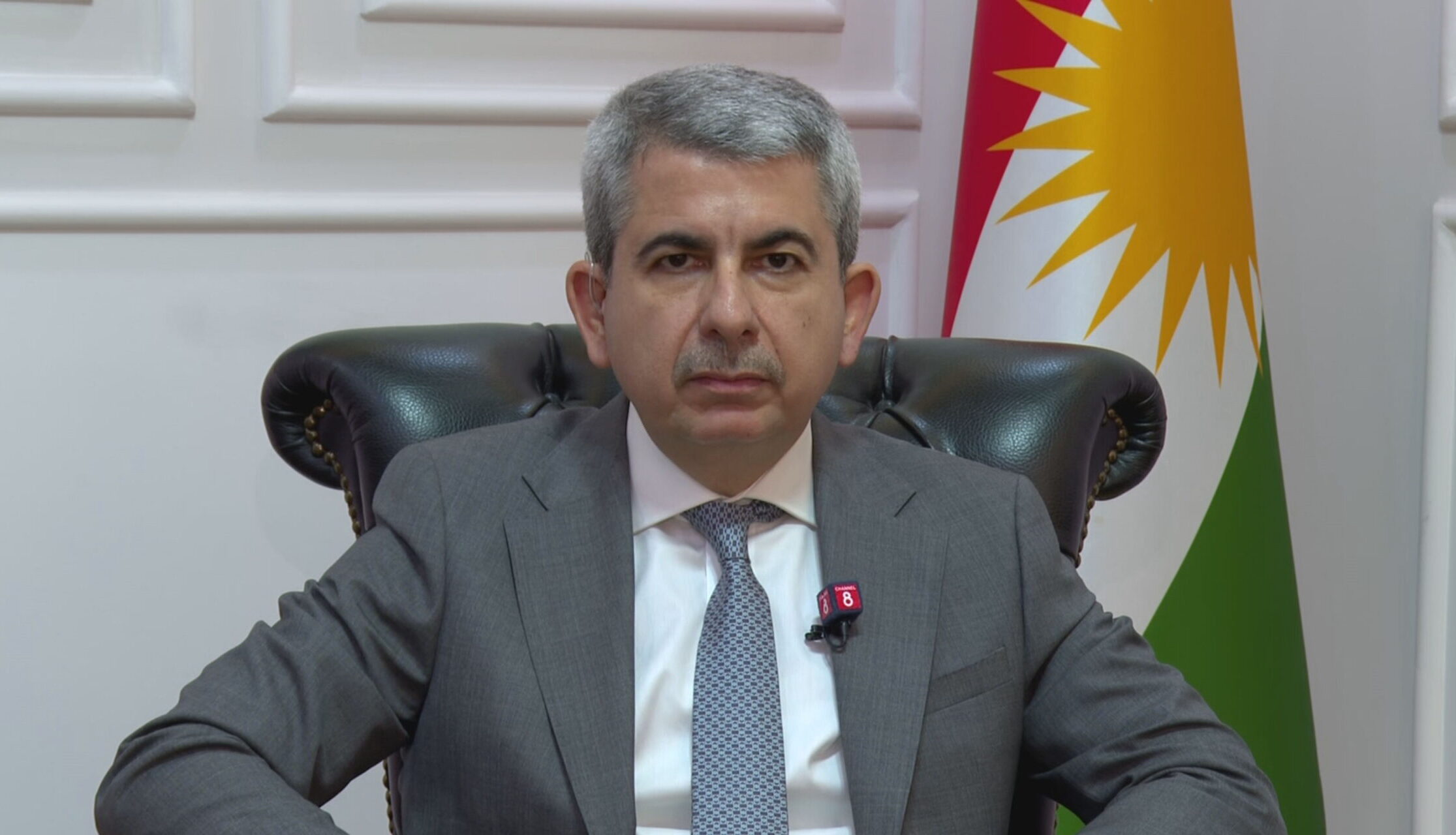 Sirwan Mohammed, KRG Deputy Minister of Planning, in an interview with Channel8. Photo: Channel8