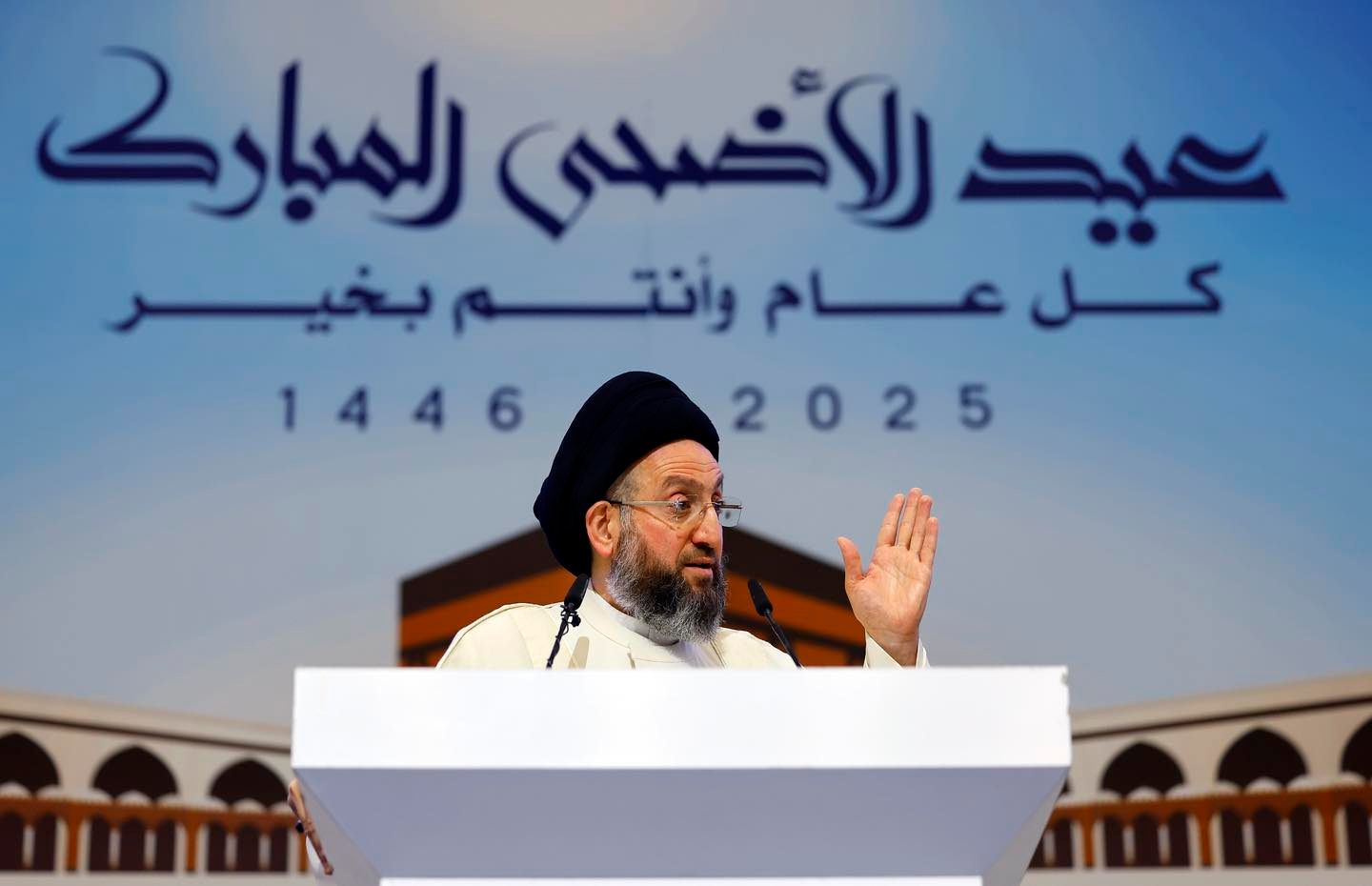 National Wisdom Movement leader Ammar al-Hakim delivered a speech during Eid al-Adha prayers on June 7, 2025. Ammar al-Hakim via social media