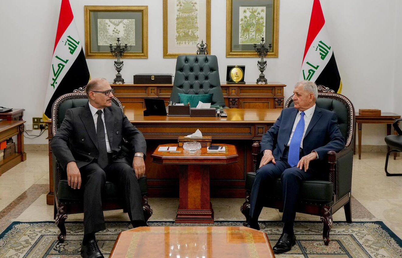 Iraqi President Abdul Latif Rashid met with Federal Supreme Court President Jassim Mohammed Aboud in Baghdad on June 15, 2025. Photo: Iraqi Presidency

