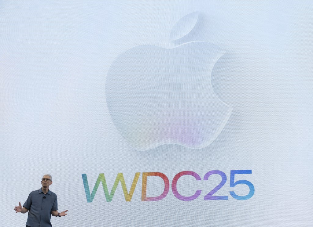Apple CEO Tim Cook speaks during the Apple Worldwide Developers Conference (WWDC) on June 09, 2025 in Cupertino, California. Cook kicked off the annual Apple WWDC conference, which runs through June 13. Apple is expected to announce design and fuctionality updates to the operating system of its various products.   Justin Sullivan/Getty Images/AFP 