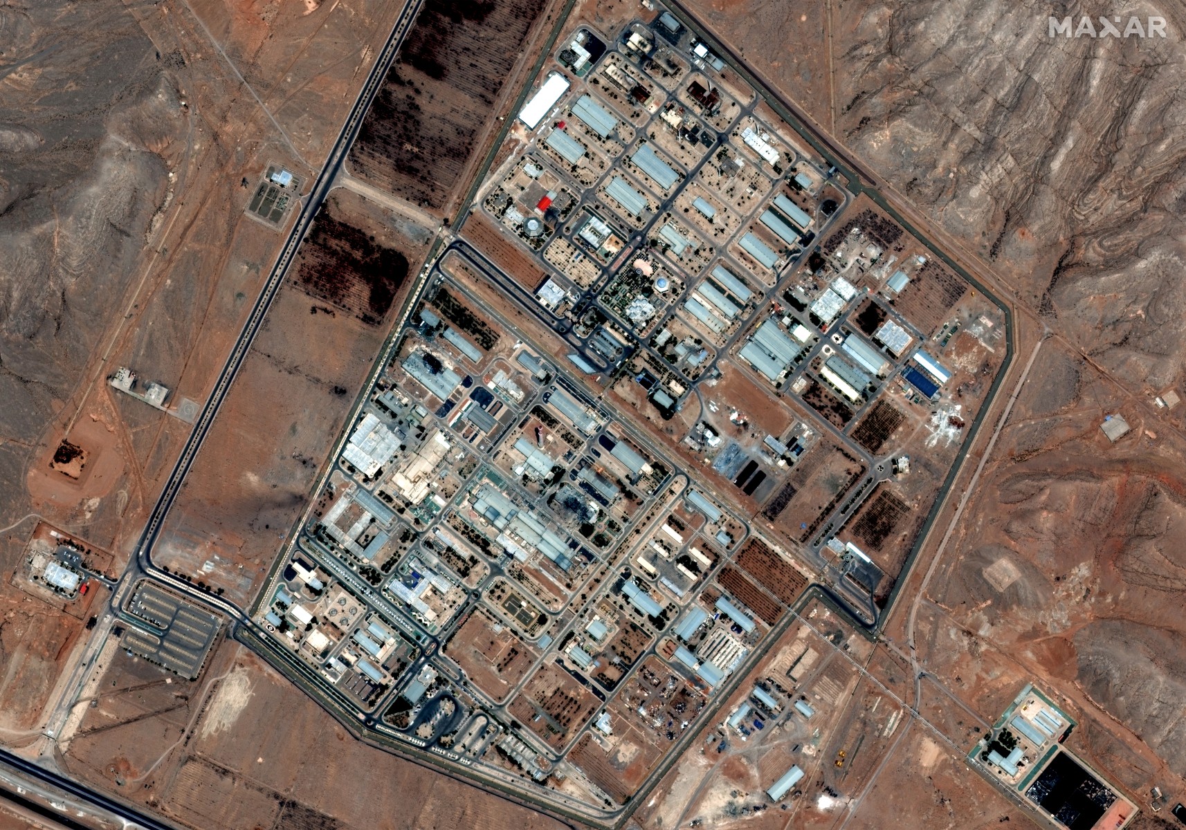 This handout satellite image provided by Maxar Technologies shows the Isfahan nuclear enrichment facility in central Iran on June 14, 2025, after it was hit by Israeli strikes.