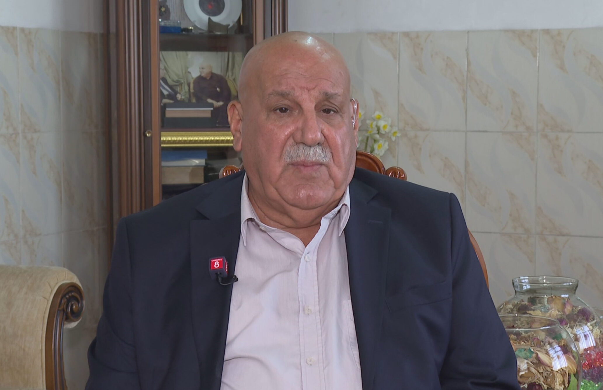 Jabar Yawar, former Secretary General of the Peshmerga Ministry, speaks to Channel8. Photo: Channel8