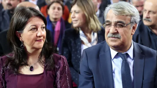 The Peoples’ Equality and Democracy Party MPs Pervin Buldan (left) and Mithat Sancar. Photo: AFP