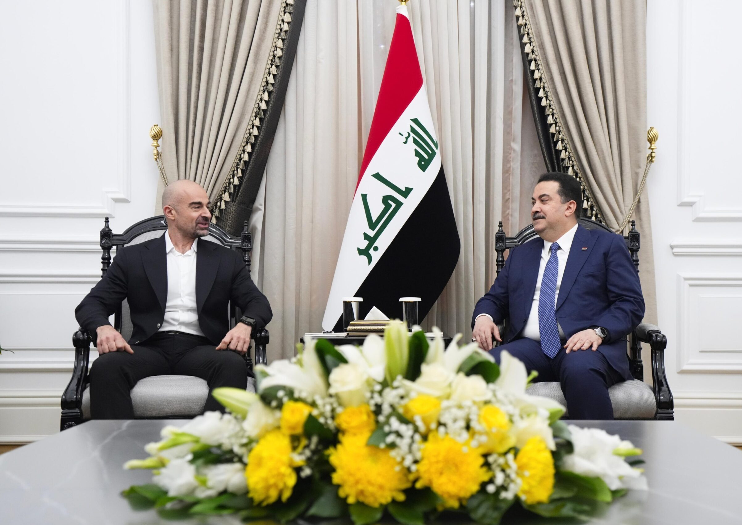 Bafel Jalal Talabani, President of the Patriotic Union of Kurdistan, meets with Iraqi Prime Minister Mohammed Shia al-Sudani in Baghdad on July 15, 2025. Photo: Iraqi Prime Minister's Media Office