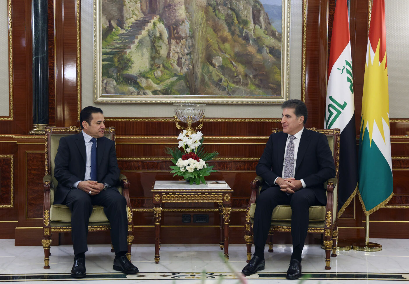 Kurdistan Region President Nechirvan Barzani received Iraqi National Security Advisor Qasim al-Araji on 9 July 2025 in Erbil. Photo: Kurdistan Region Presidency