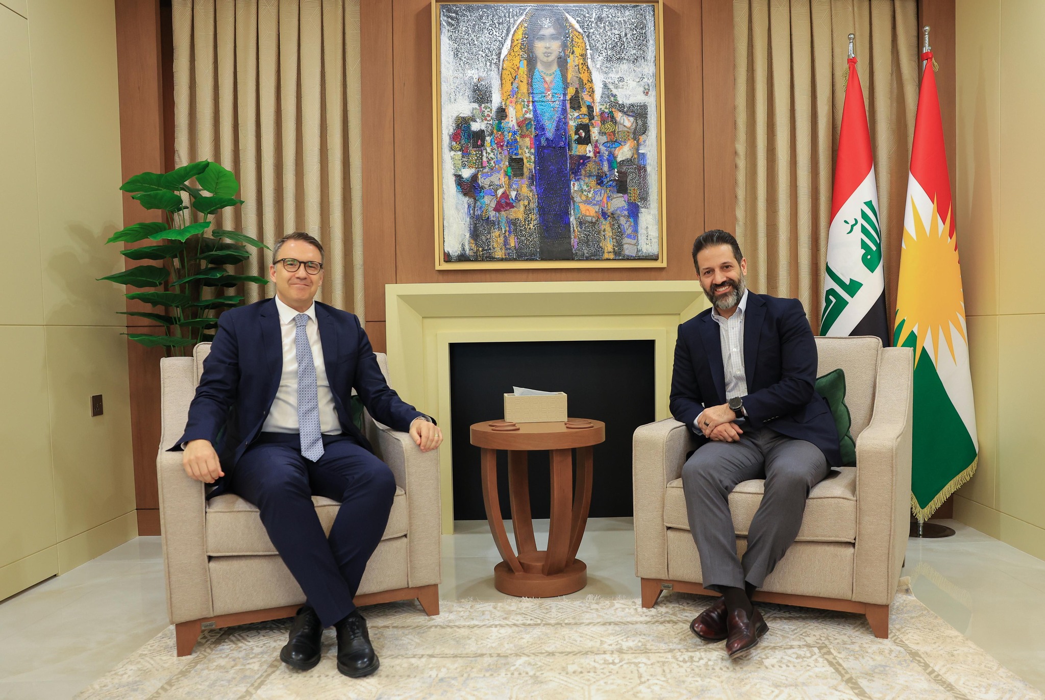 KRG Deputy Prime Minister Qubad Talabani meets Turkish Ambassador to Baghdad Anil Bora Inan on July 17, 2025