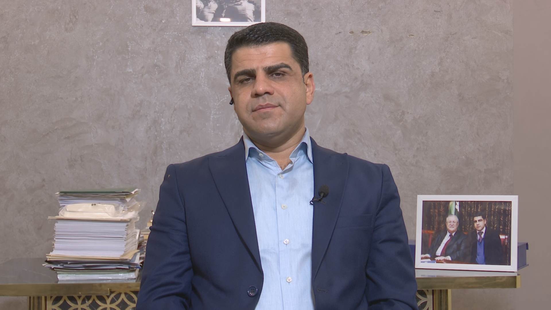 Karwan Yarwais, a member of the Iraqi parliament, speaks to Channel8. Photo: Channel8

