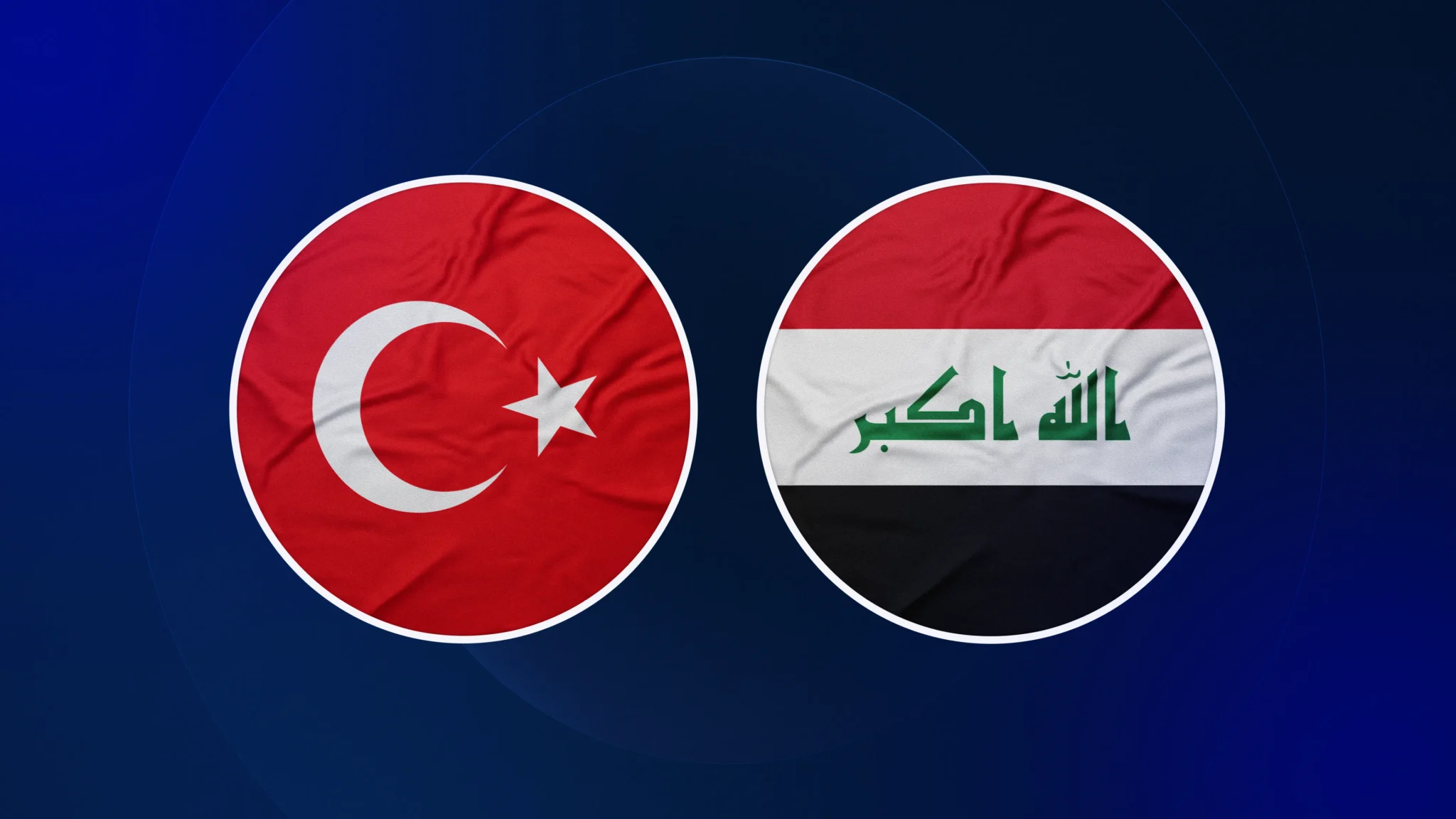 The flag of Iraq (right) and Turkey


