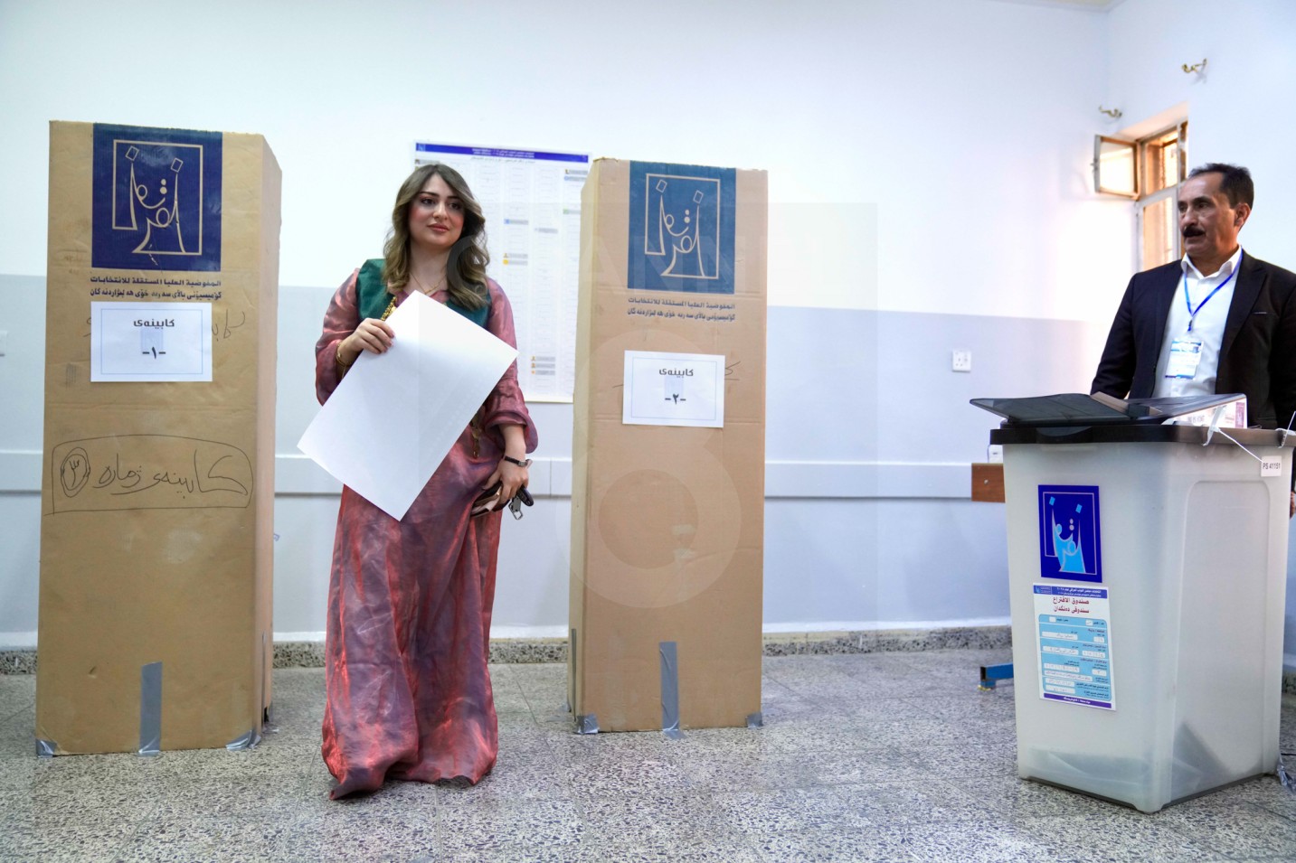 Citizens participate in the general election for Iraq's parliament at a polling station in Sulaymaniyah on 11 November 2025. Photo: Hama Sur / Channel8


