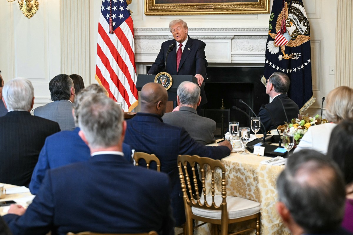 US President Donald Trump speaks during a breakfast meeting with Senate Republicans in the State Dining Room of the White House on November 5, 2025, in Washington, DC. (Photo by SAUL LOEB / AFP)