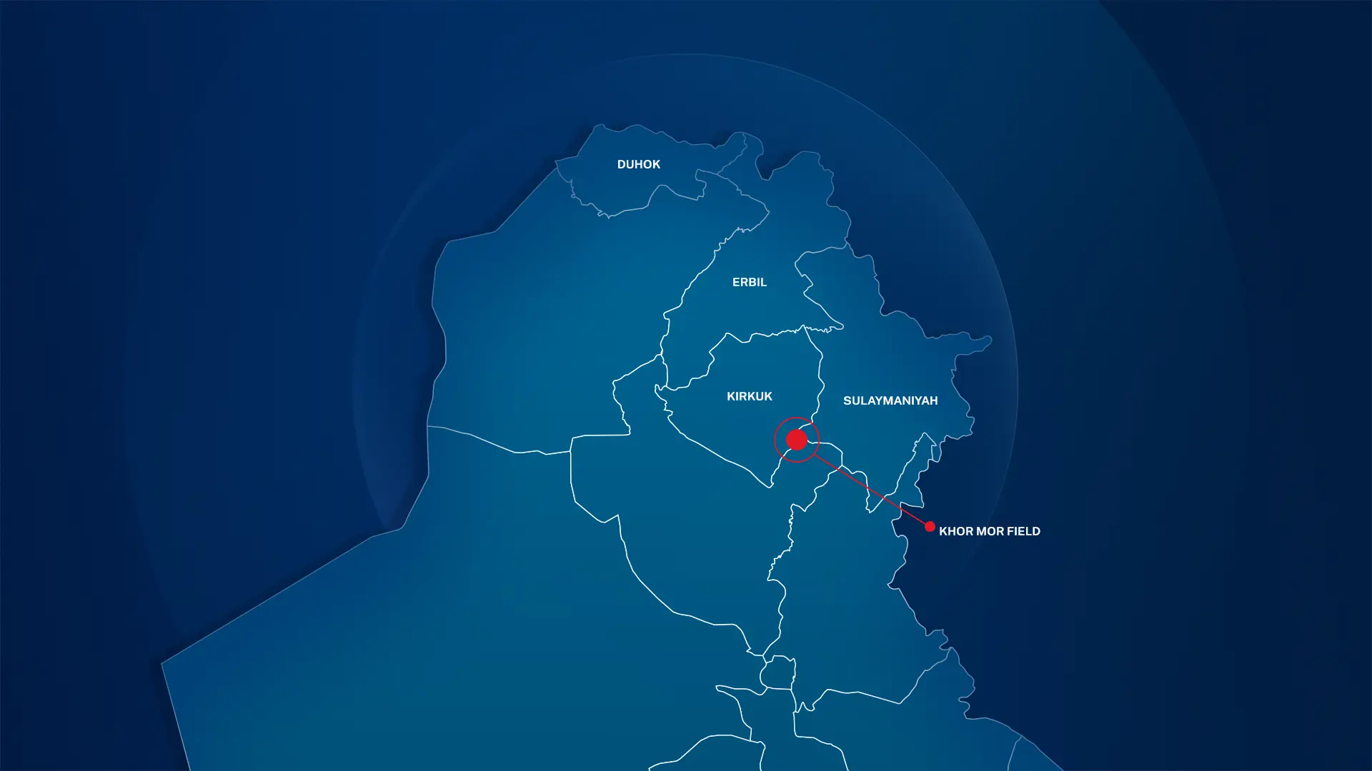 The Khor Mor gas field is located in Qadir Karam village within the Chamchamal district of Sulaymaniyah province

