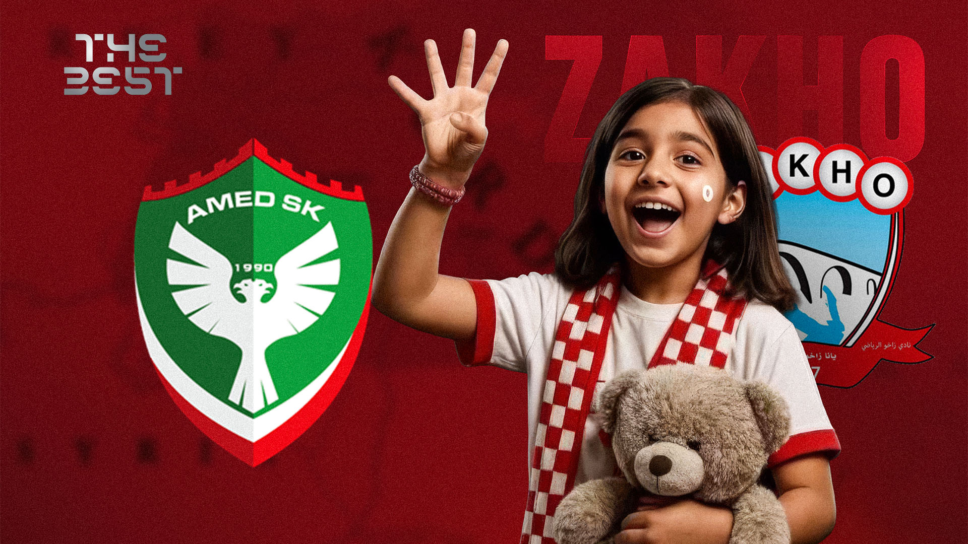 A graphic illustration by Channel8 highlights solidarity between Zakho SC and Amed SK supporters following Zakho’s FIFA Fan Award recognition.