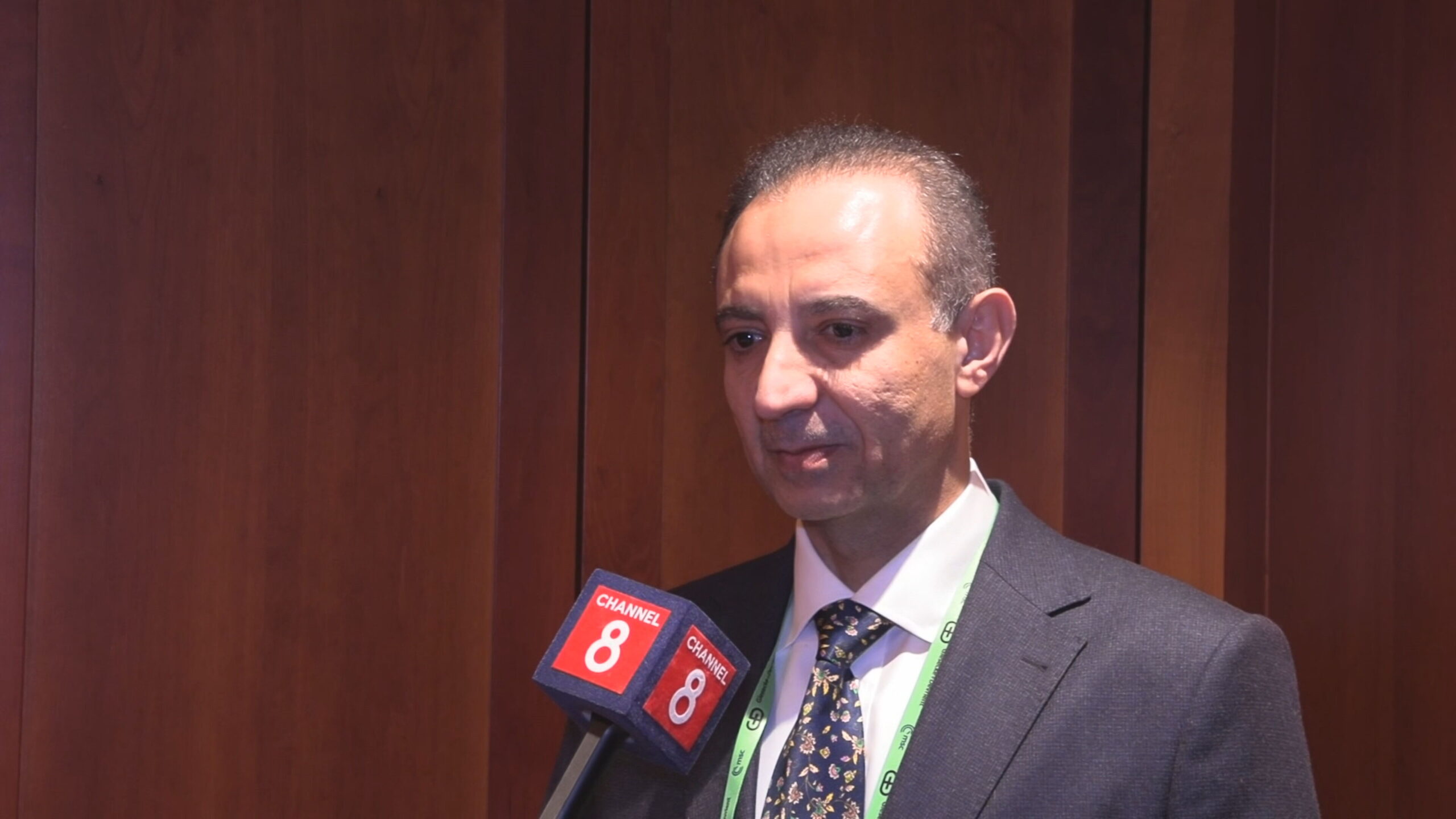 Dilshad Shahab, spokesman for the Kurdistan Region Presidency, speaks to Channel8. Photo: Channel8 


