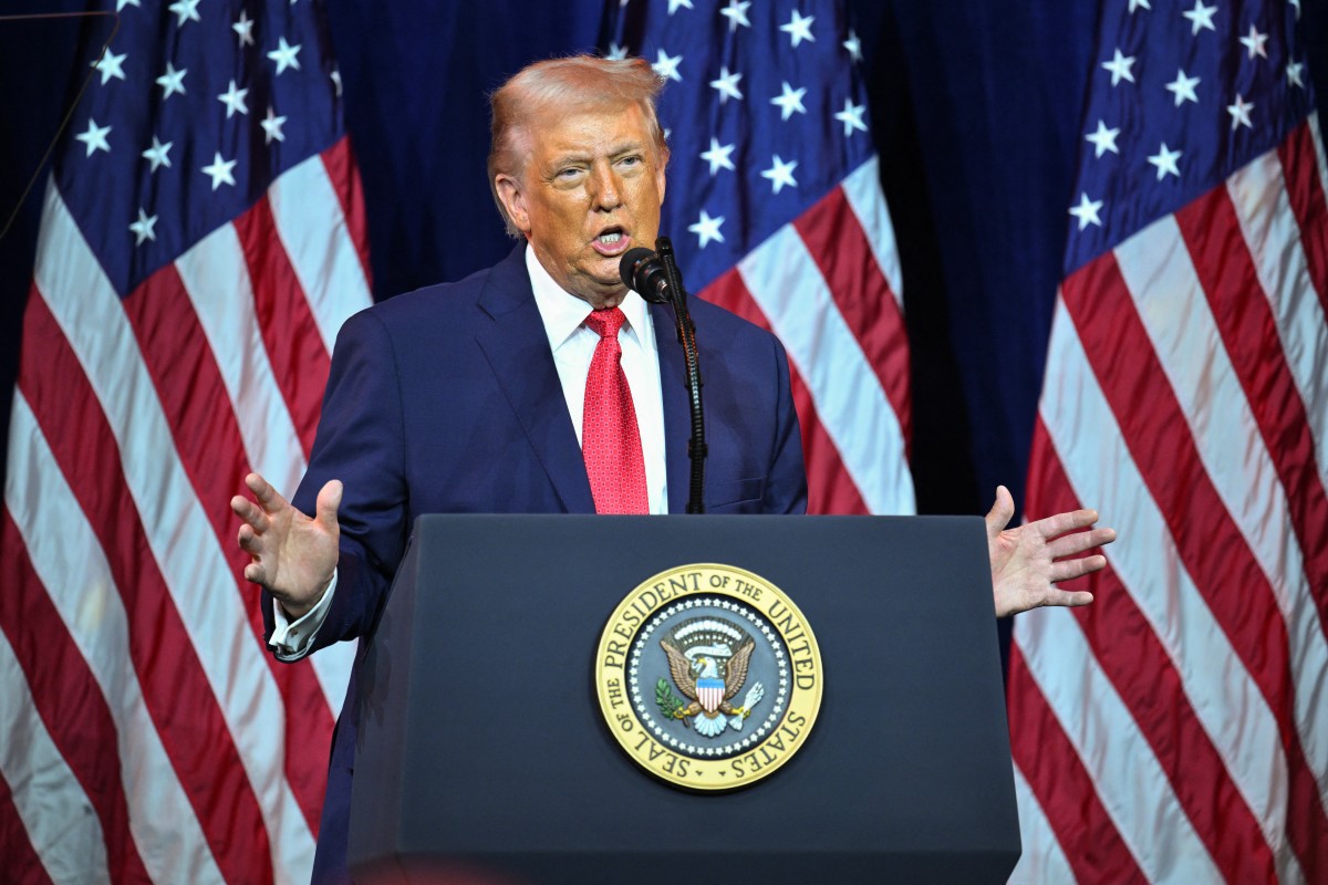 US President Donald Trump speaks during the House Republican Party (GOP) member retreat at the Kennedy Center in Washington, DC, on January 6, 2026. (Photo by Mandel NGAN / AFP)