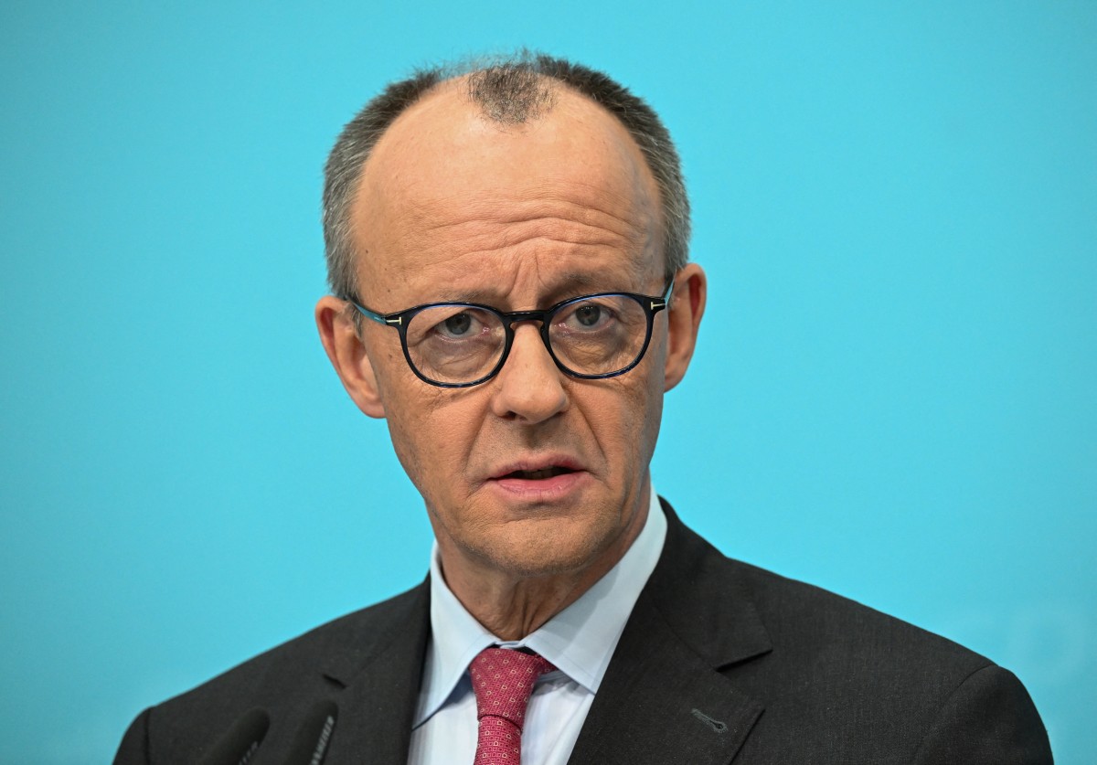 German Chancellor and leader of Germany's Christian Democratic Union (CDU) Friedrich Merz attends a press conference after a leadership meeting in Berlin, on March 9, 2026. The German Greens have beaten Chancellor Friedrich Merz's conservative CDU in a state election in Baden-Wuerttemberg. (Photo by RALF HIRSCHBERGER / AFP)