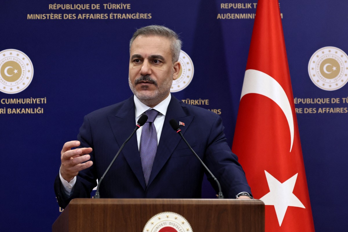 Turkey's Foreign Minister Hakan Fidan attends a joint press conference with his German counterpart following their meeting in Ankara on March 12, 2026. (Photo by Adem ALTAN / AFP)