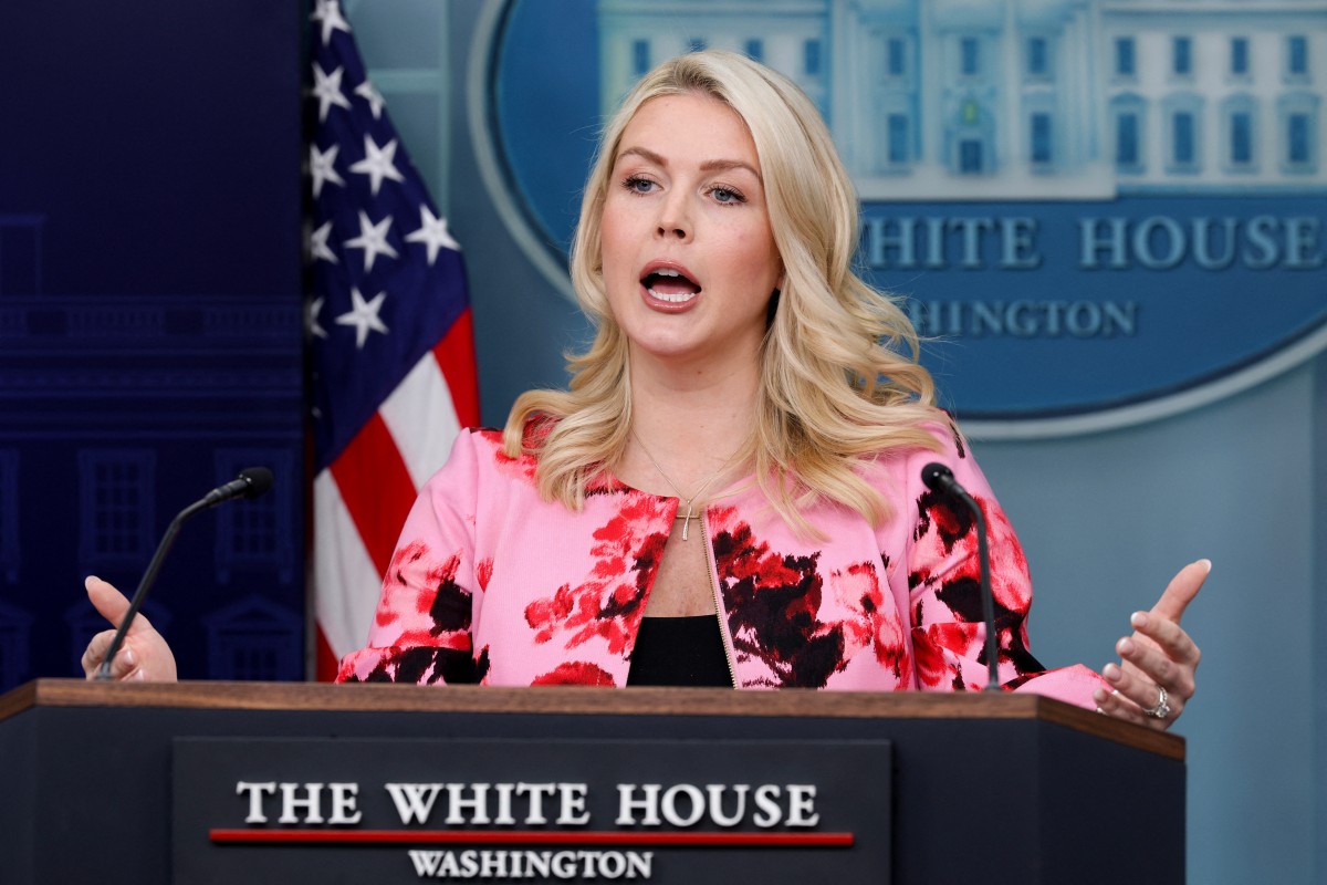 White House Press Secretary Karoline Leavitt speaks during a news briefing at the White House on March 30, 2026, in Washington, DC. Photo: Alex Wong / Getty Images via AFP








