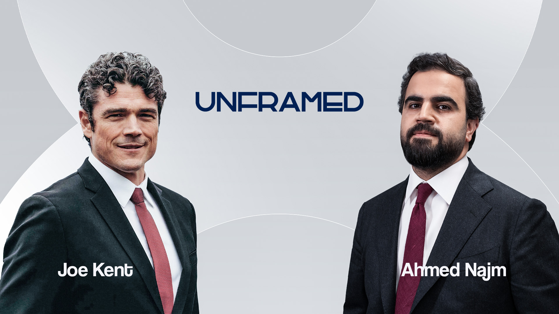 This graphic created by Channel8 shows Ahmed Najm, right, chairman of Channel8’s board of directors, and Joe Kent, left, former director of the U.S. National Counterterrorism Center. (Photo illustration/Channel8)
