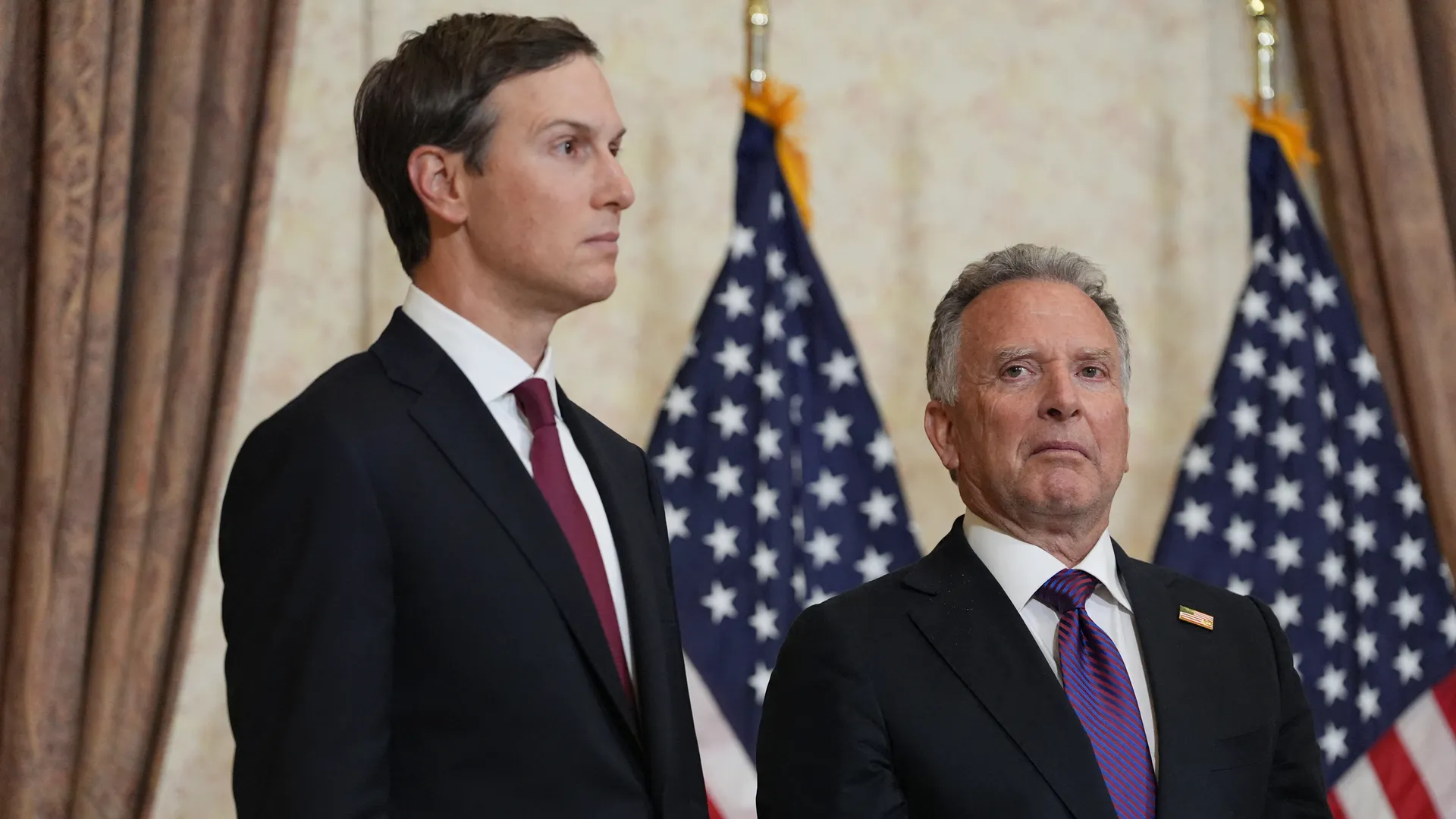 Jared Kushner (left) and Steve Witkoff.  Photo: Photo by JACQUELYN MARTIN / POOL / AFP