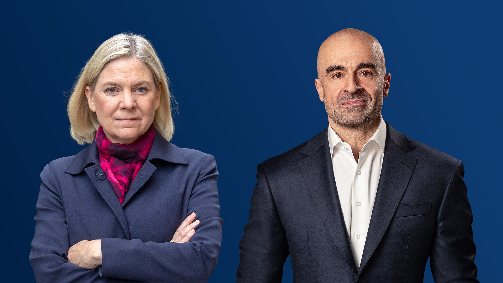COMBO: PUK President Bafel Jalal Talabani (R) and former Swedish Prime Minister Magdalena Andersson (L)