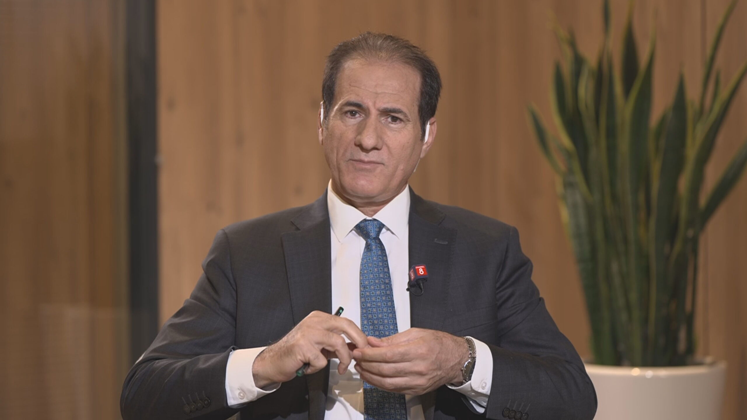 Harem Kamal Agha, head of the Patriotic Union of Kurdistan (PUK) bloc in Iraqi parliament. Photo: Channel8


