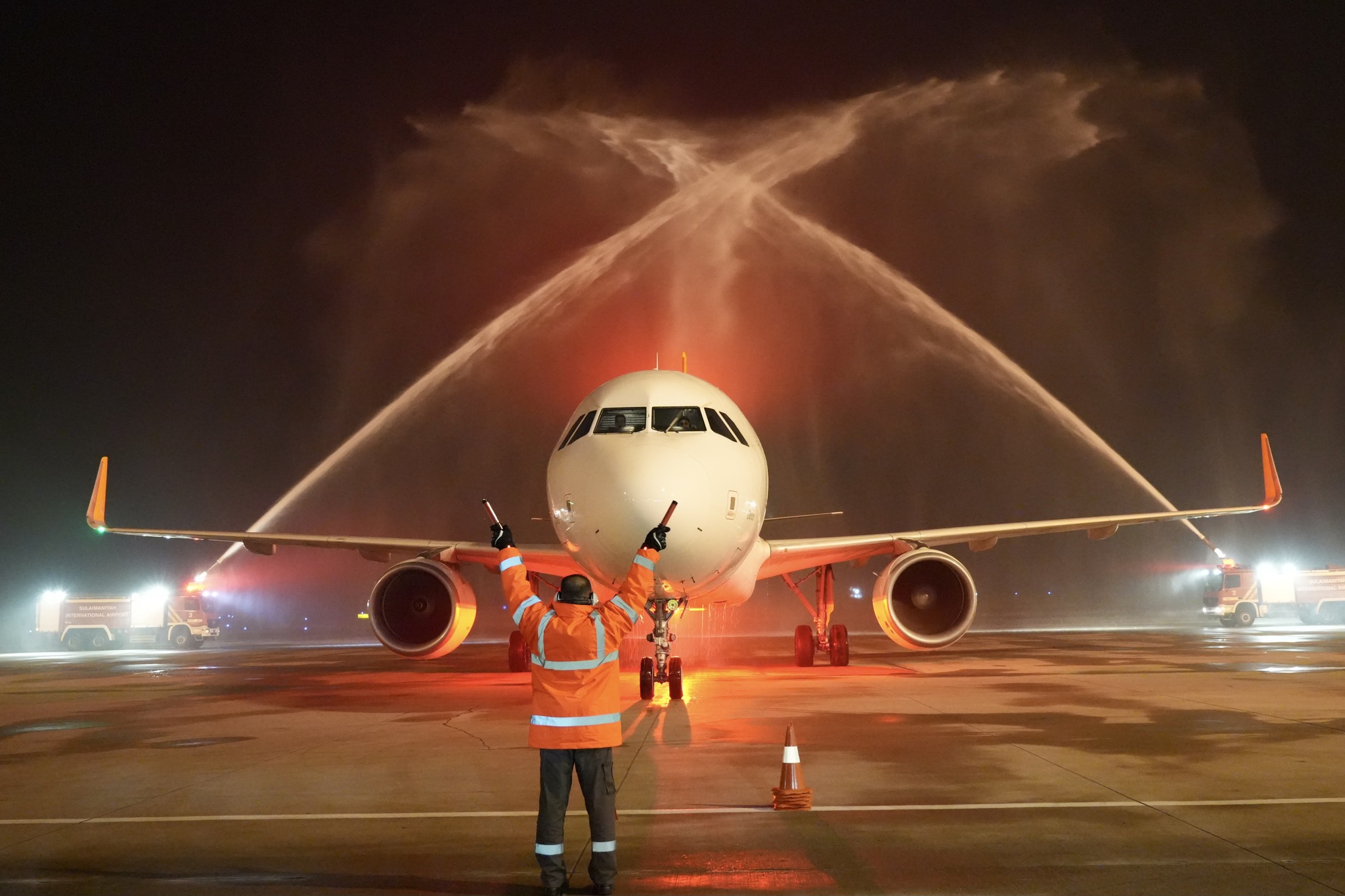 An airplane on the tarmac of Sulaymaniyah Airport. Photo: Sulaymaniyah International Airport 
