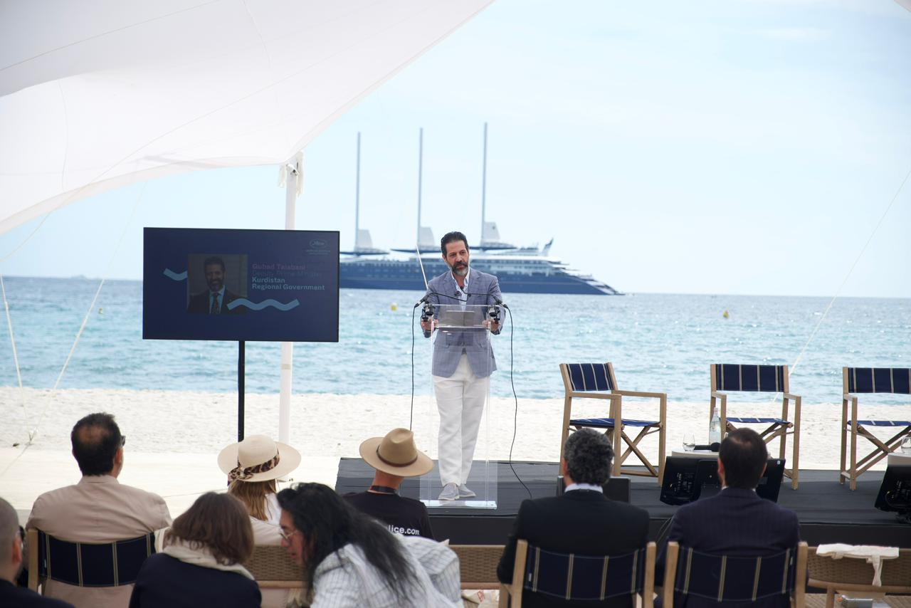 KRG Deputy Prime Minister Qubad Talabani in a handout image released on May 14, 2026, as he highlighted Kurdistan’s participation in the Cannes Film Festival and plans to expand international film cooperation.

Photo: Handout / KRG DPM Press Office / Channel8