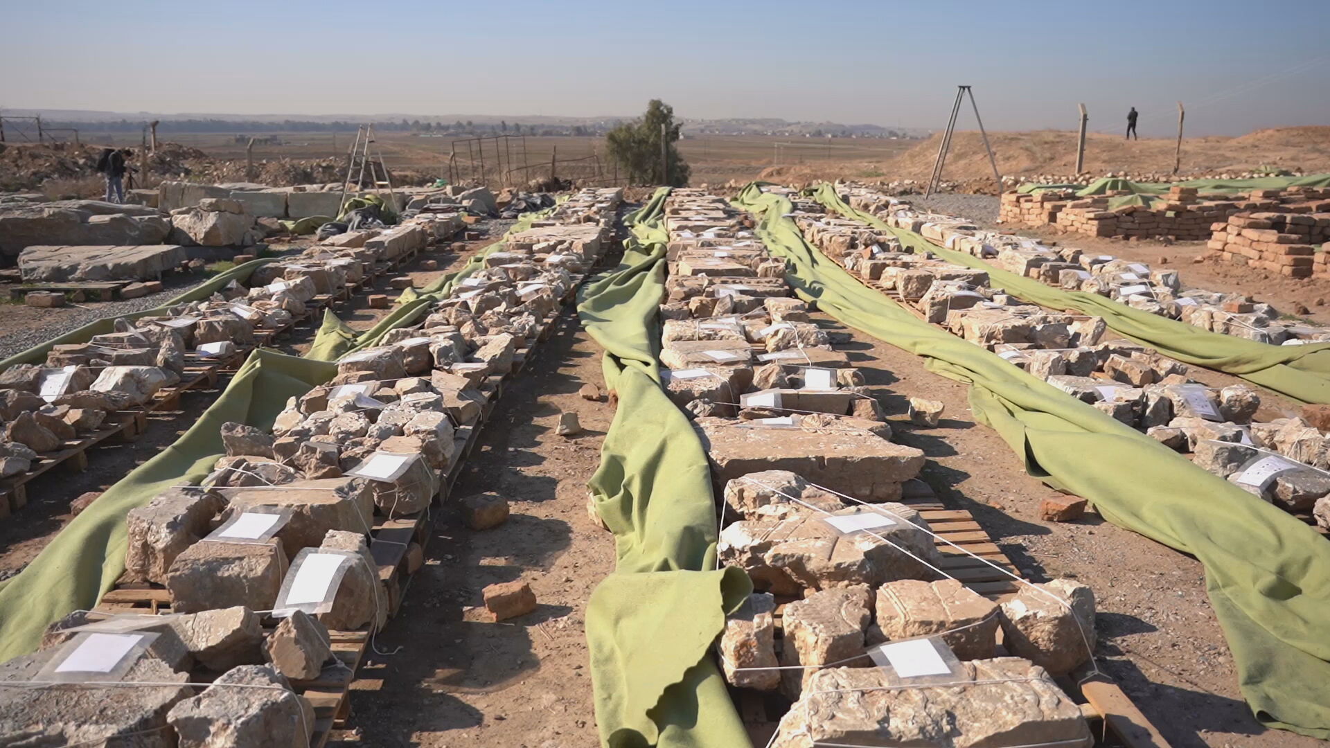 Photo of some of Nineveh's damaged artifacts
