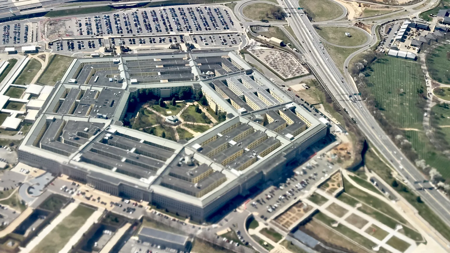 FILE: An aerial photograph taken on March 8, 2023 shows The Pentagon. Daniel Slim/ AFP via Getty Images

