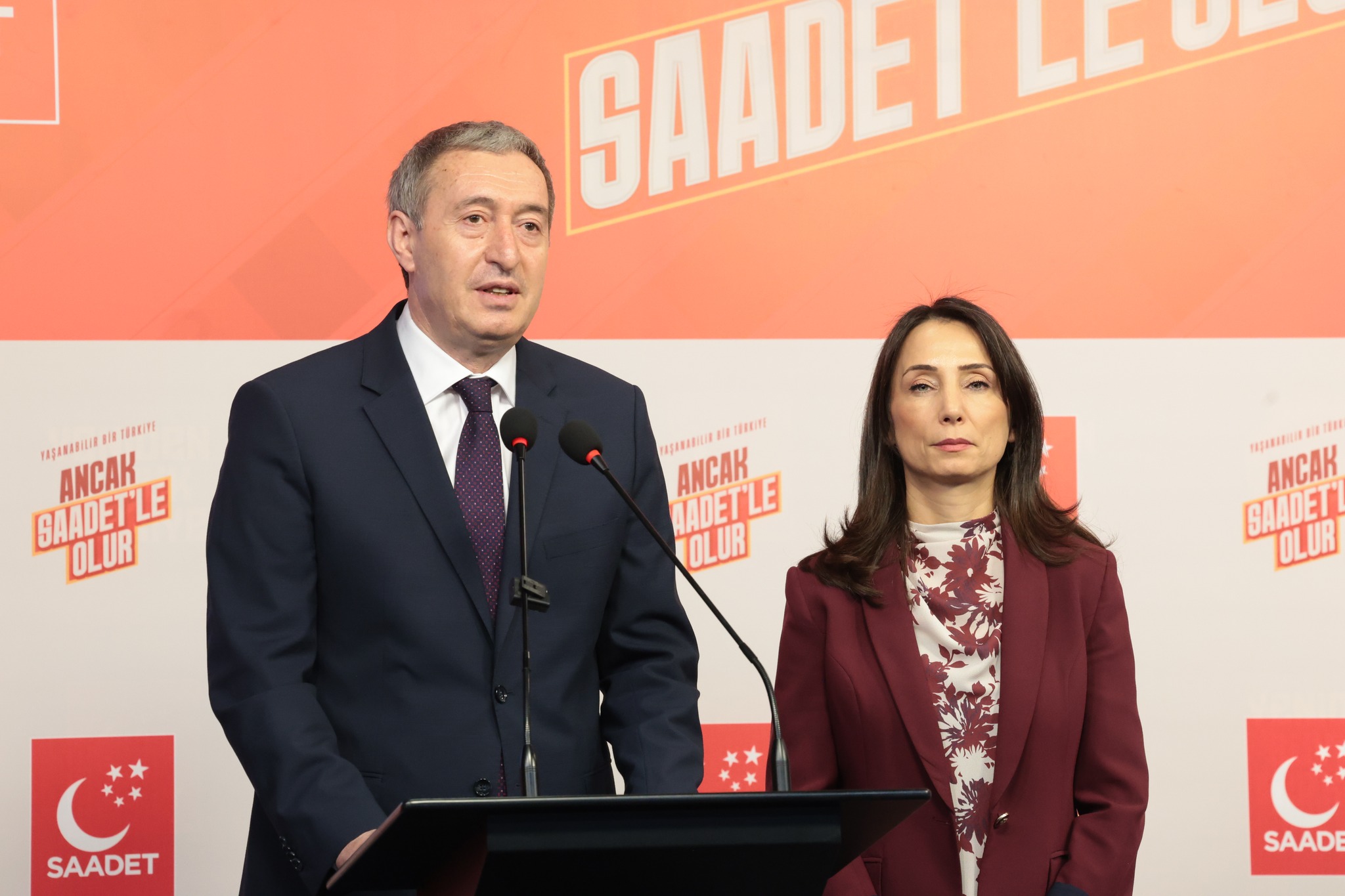 Tulay Hatimogullari (right) and Tuncer Bakirhan, Co-Chairs of the Peoples’ Equality and Democracy Party (DEM Party)


