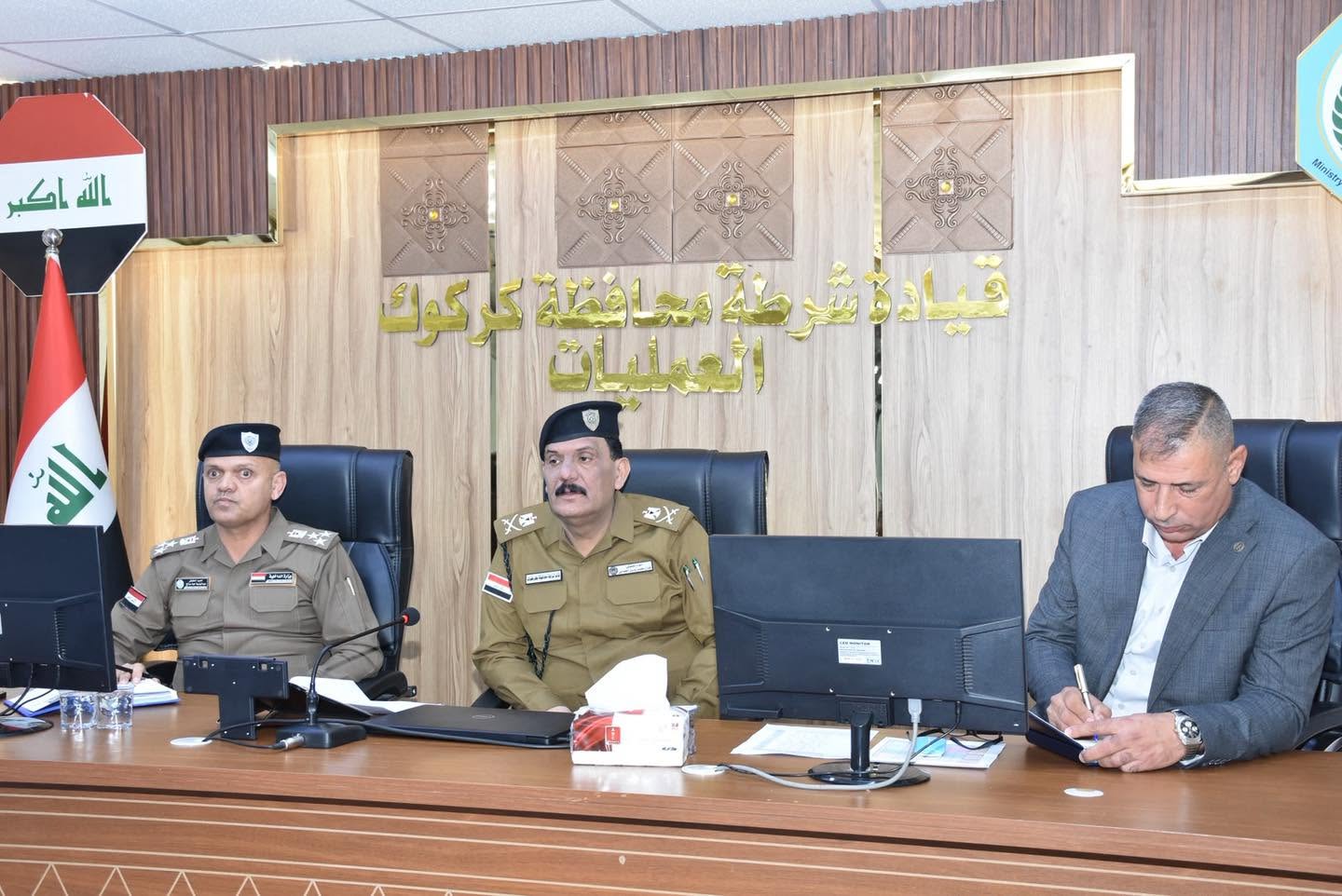 A high-level delegation from the Iraqi Ministry of Interior visited the Kirkuk Police Directorate on June 8, 2026 
