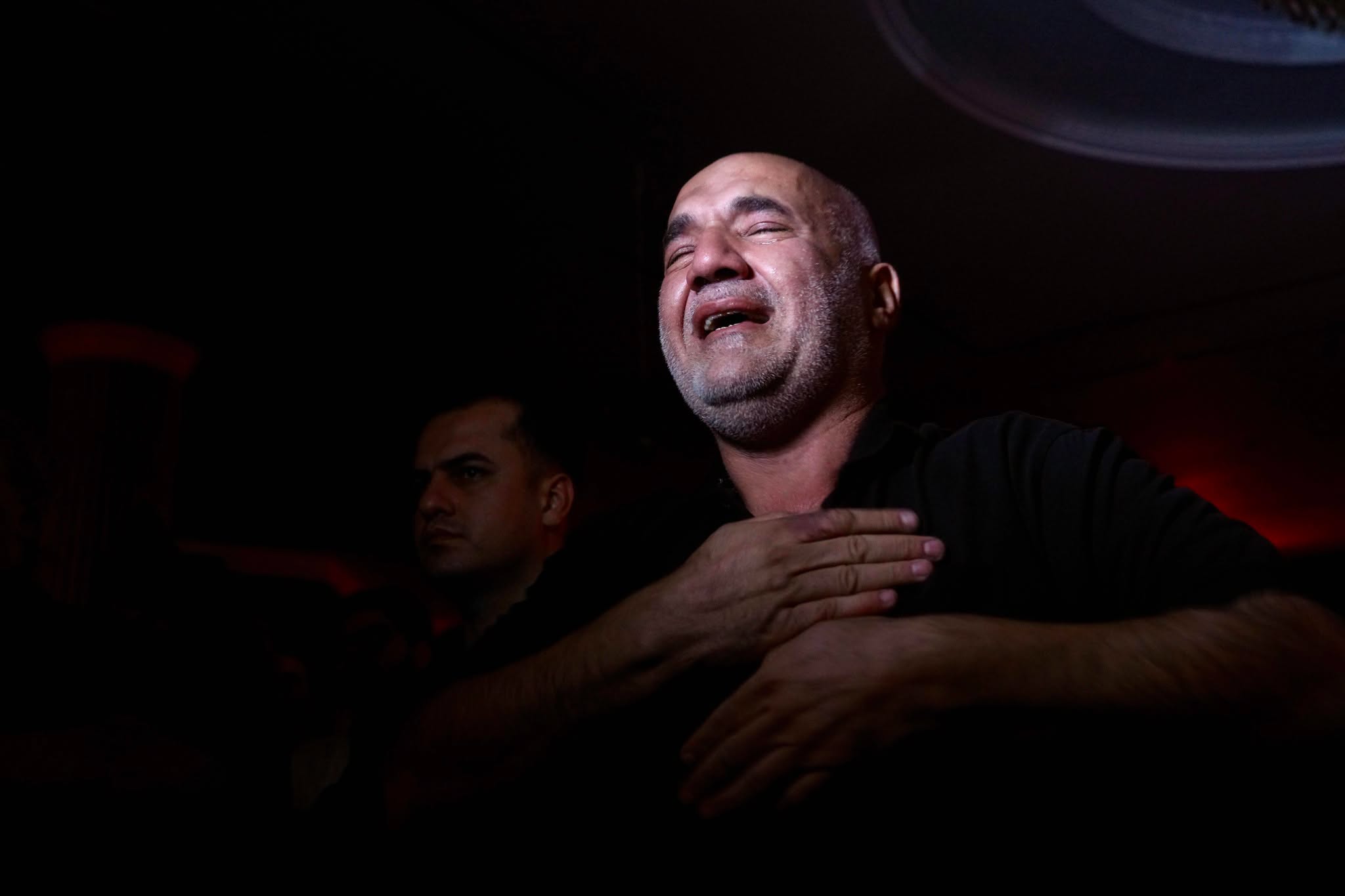 Shia worshipers mourn during Ashura commemorations at the Imam al-Hakeem Husseiniya in Sulaymaniyah on June 26, 2026. Photo: Hama Sur / Channel8

