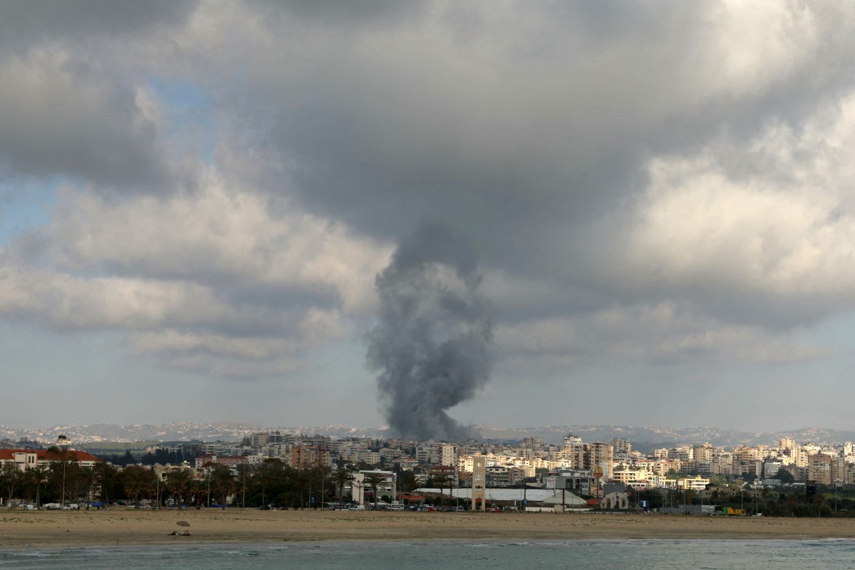 Smoke rises from the site of an Israeli airstrike that targeted a neighborhood in the southern Lebanese coastal city of Tyre on June 7, 2026.
