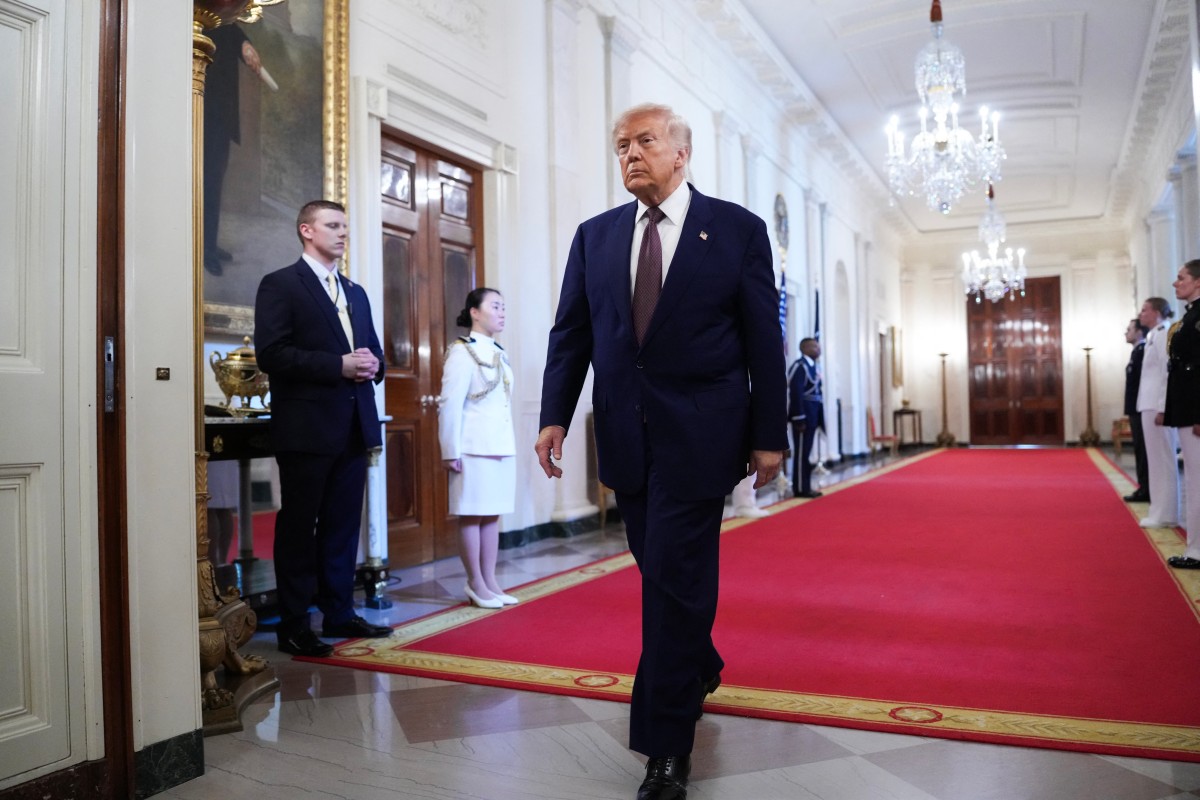 US President Donald Trump arrives for a Medal of Honor ceremony in the East Room of the White House in Washington, DC, on June 19, 2026. (Photo by Ken Cedeno / AFP)
