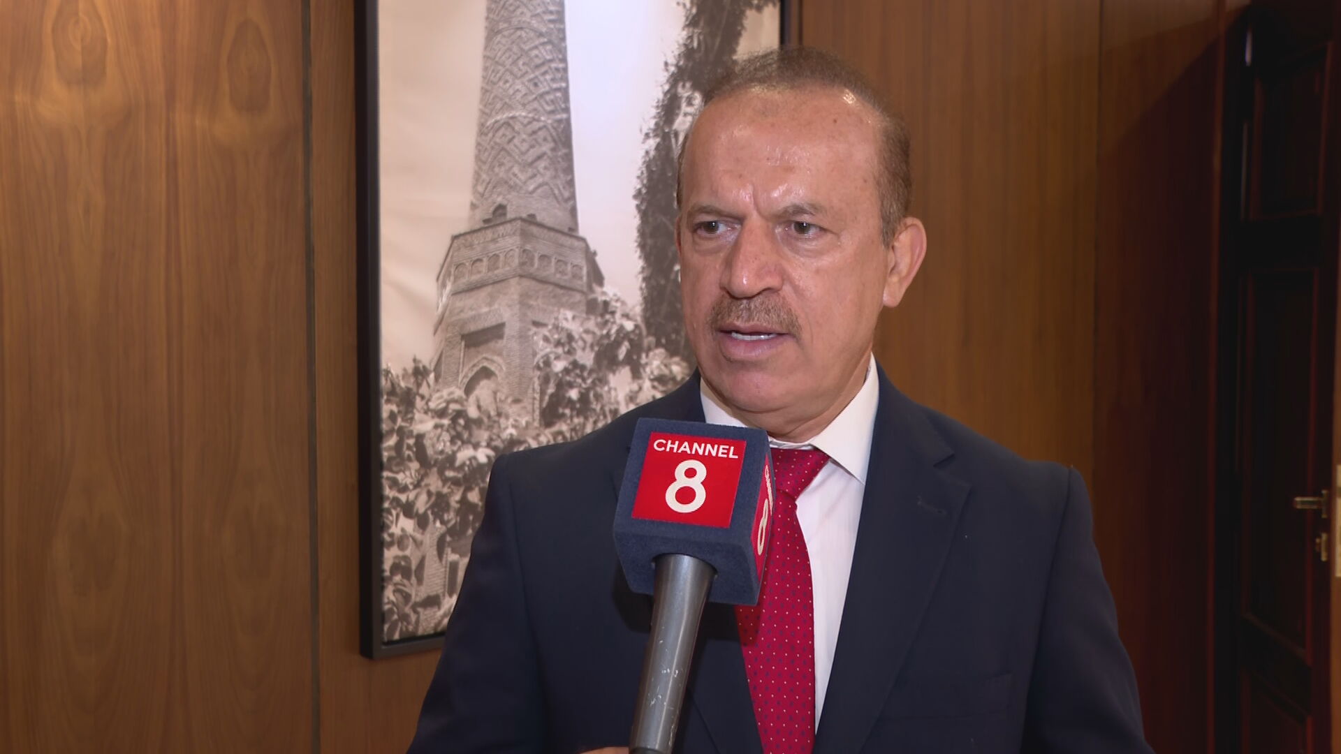 Mustafa Sheikh Abdulrahman, President of the Kurdistan Import and Export Union, speaks to Channel8 on June 17, 2026. Photo: Channel8 
