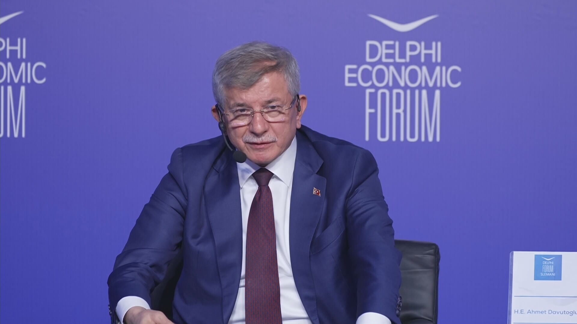 Ahmet Davutoglu, Former Turkish Prime Minister, speaking at Delphi Forum Slemani