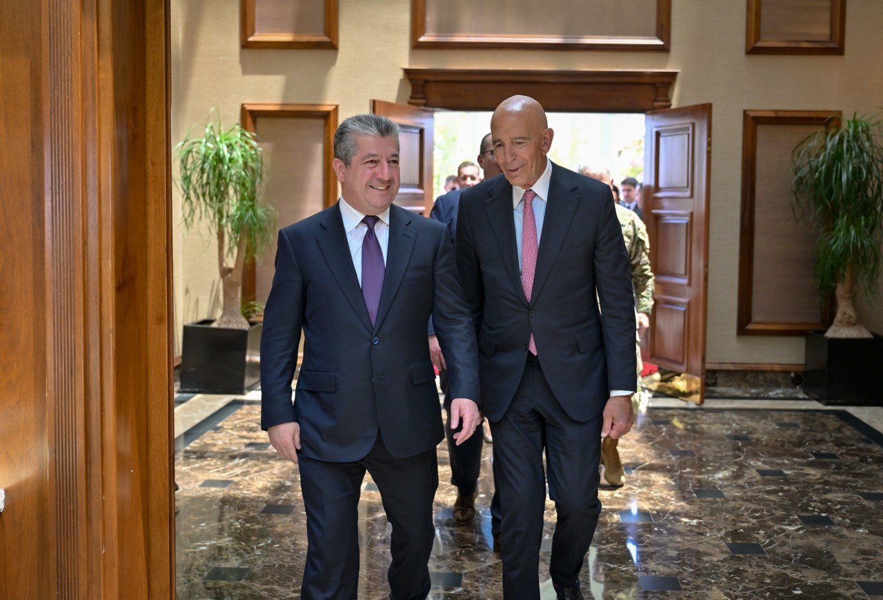 Kurdistan Regional Government (KRG) Prime Minister Masrour Barzani met with a high-level U.S. delegation led by Special Presidential Envoy Tom Barrack in Erbil on June 16, 2026. Photo: KRG






