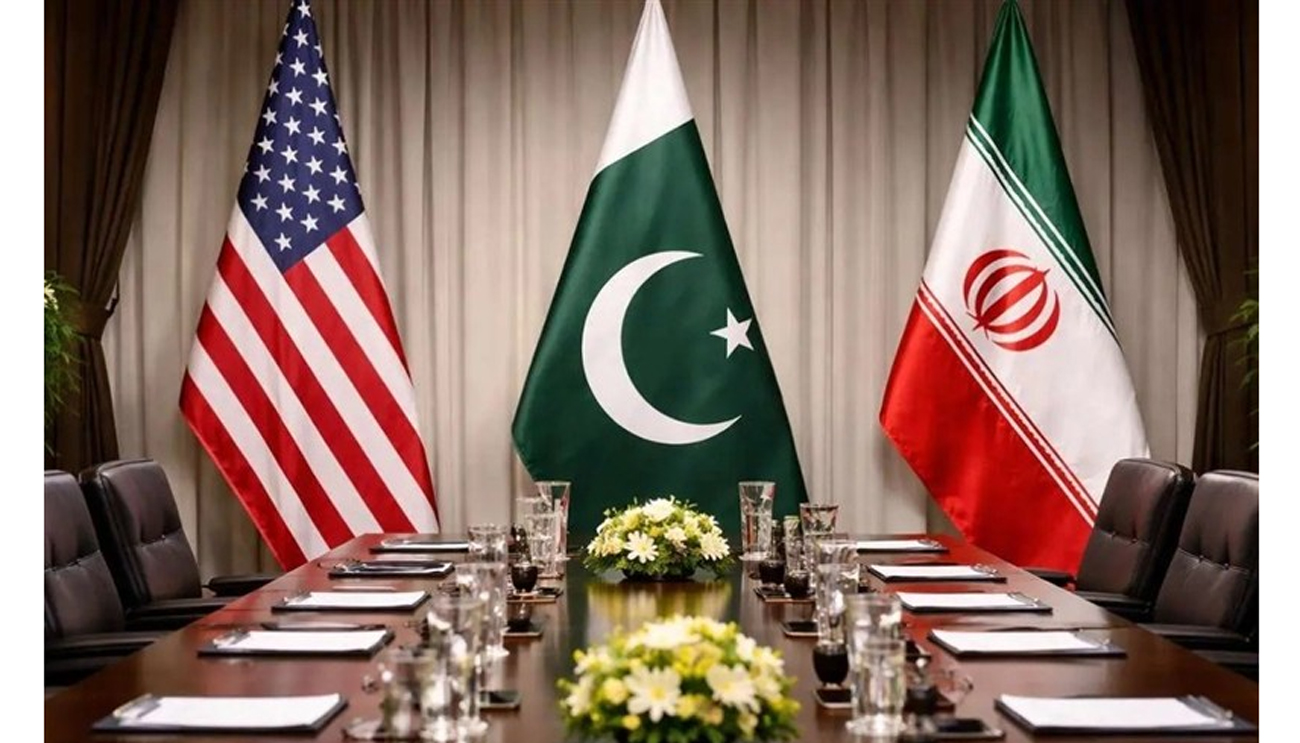 Flags of United States, Pakistan, and Iran