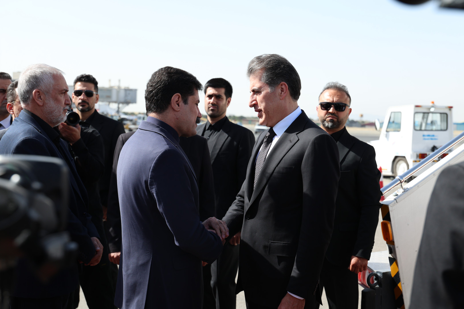 President of the Kurdistan Region Nechirvan Barzani arrives in Tehran, Iran on July 3, 2026. Photo: Presidency 

