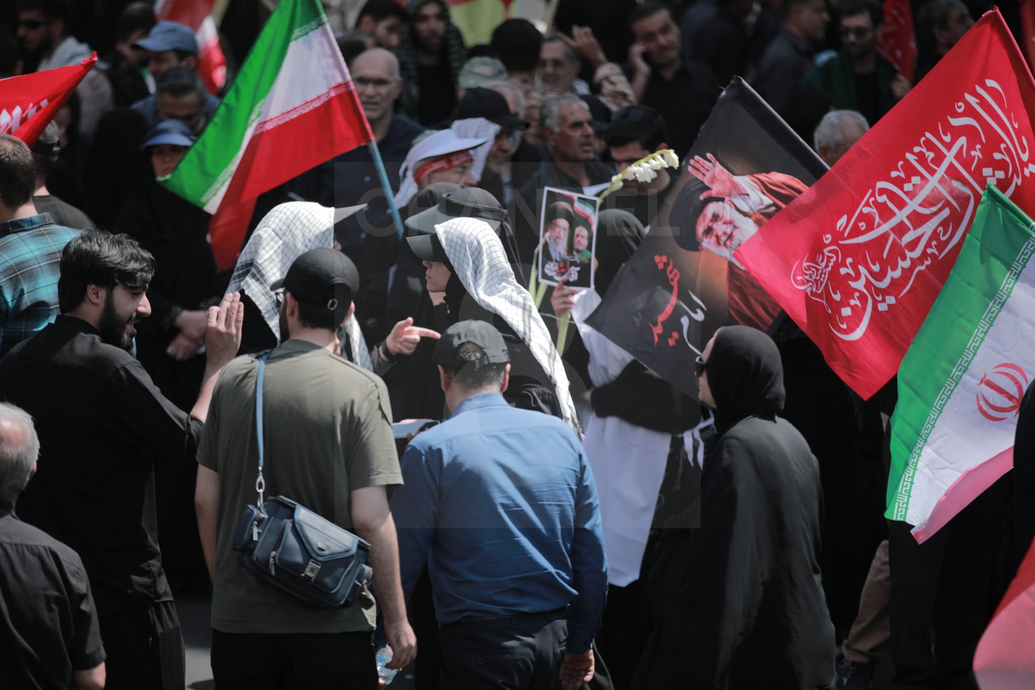 Widespread participation of Iranian women and girls in the farewell ceremony for the body of Iran’s late Supreme Leader, Ali Khamenei, on July 6, 2026. Photo: Mohammed Halabjayi / Channel8